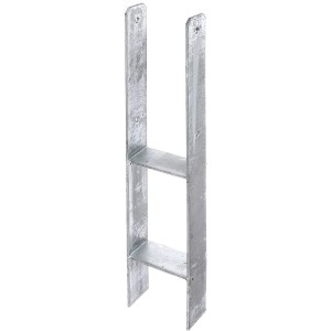 Feuerverzinkter Alberts H-Pfostenträger 116x300/600x60 mm zum Einbetonieren.