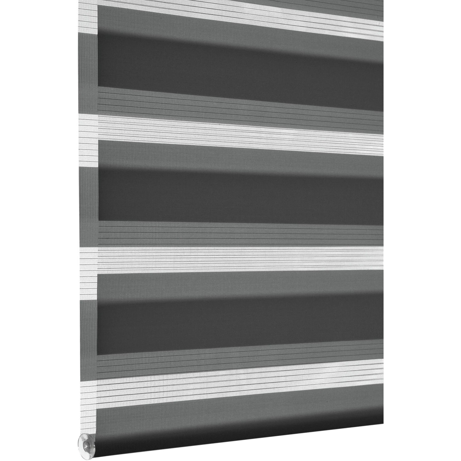 Gardinia Doppelrollo EasyFix, 100x150 cm, anthrazit, mit transparenten und blickdichten Streifen.