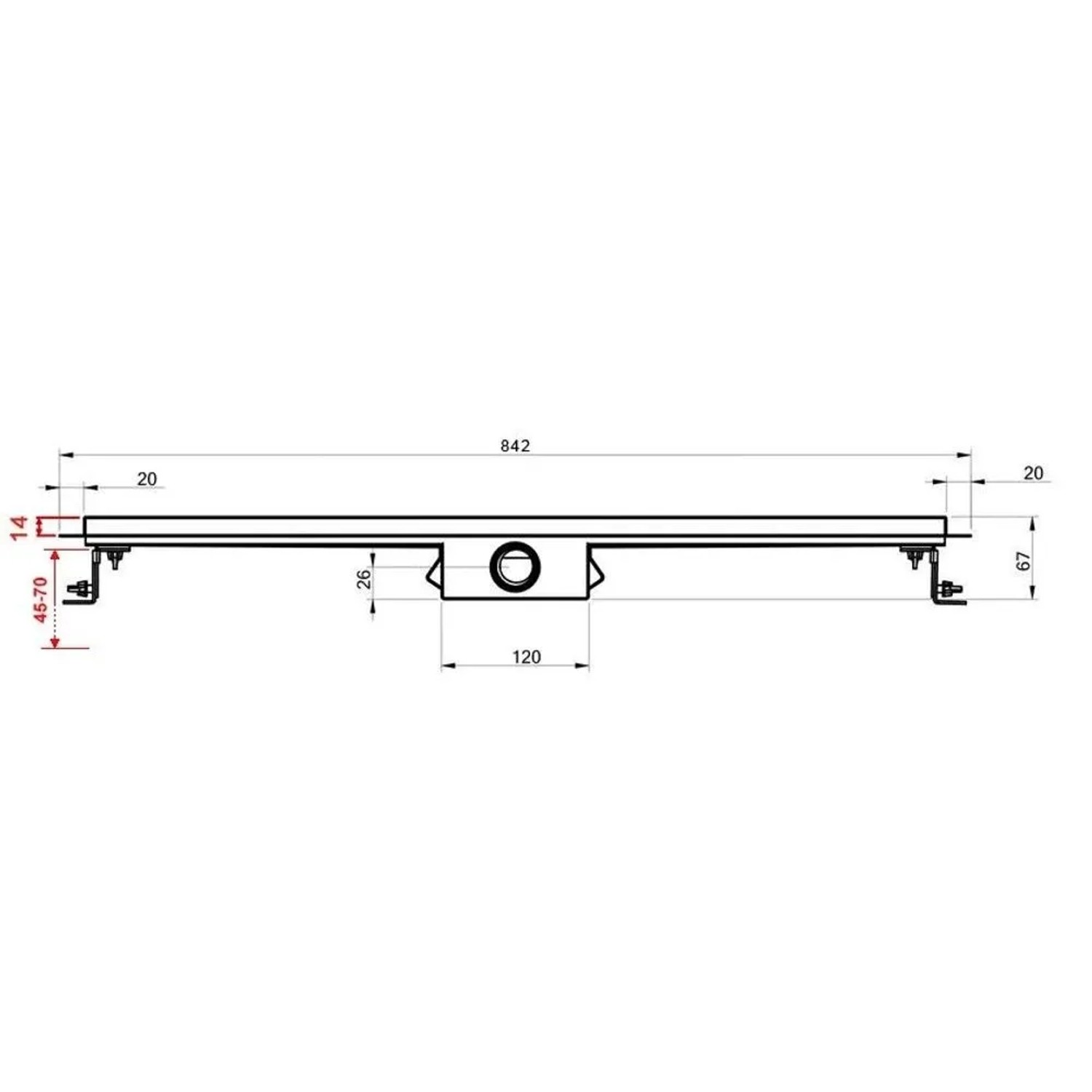 Glasdeals Edelstahl-Duschrinne 80 cm Schwarz mit Siphon für Bodengleiche Duschen 4035_4