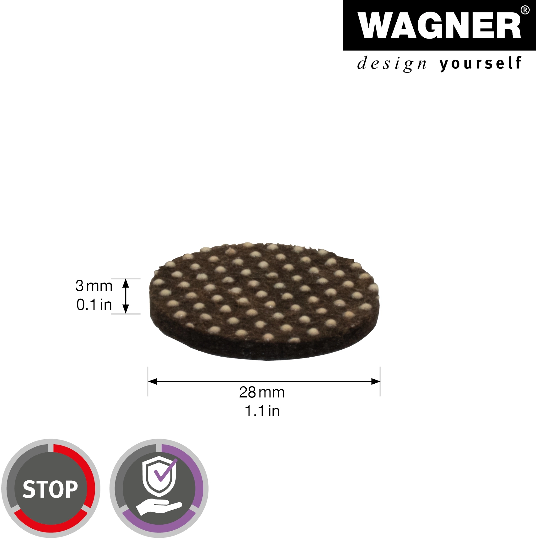 Wagner Anti-Rutsch Pad Filz-PVC Braun-Beige Ø 28 mm x 3 mm 12 Stück kaufen  bei OBI