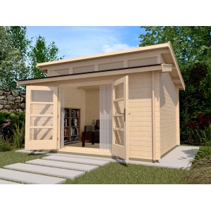 Weka Holz-Gartenhaus Natur Pultdach Unbehandelt 300 cm