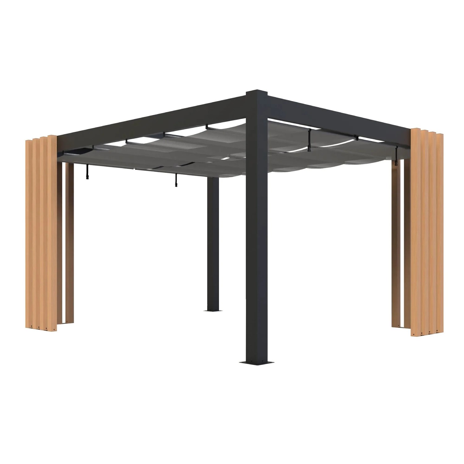 Sojag Pavillon Lito 1012 mit Sonnensegel Schwarz-Grau 378,5 x 302,3 x 234,5  cm kaufen bei OBI
