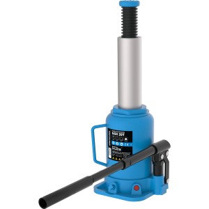 Güde Stempelwagenheber GSH 20T, blau, mit Hebel und Stahlzylinder für Wartung und Autoreparatur.