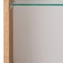 Innenansicht des Held Möbel Salerno Spiegelschranks mit Glasböden in Wotaneiche Optik.