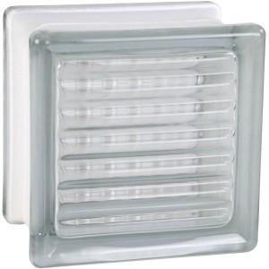 Klarer Glasstein mit Kreuzmuster, 11,5x11,5x8 cm, für Innen- und Außenbereich.