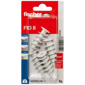 Fischer Dämmstoffdübel FID II, 8x35mm, 4 Stück, für leichte Anbauteile an Wärmedämmung.