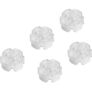 5er-Set transparenter Steckdosenschutz für mehr Sicherheit im Haushalt.