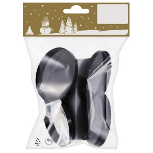 4er-Pack schwarze Teelichthalter aus Metall, Ø 6 cm, für stimmungsvolle Weihnachtsdeko.