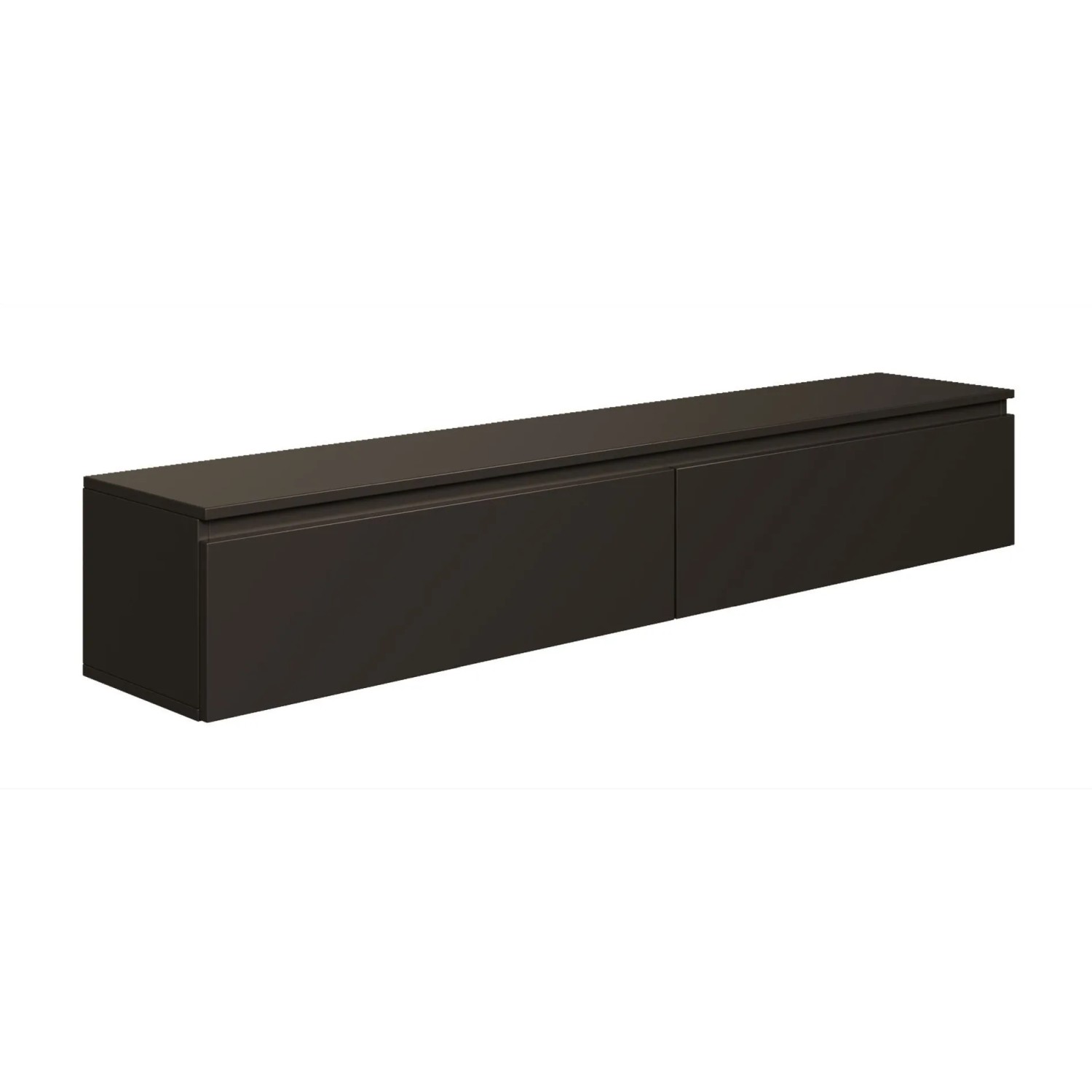 Selsey TV-Hängeboard Bemmi, 175 cm, schwarz matt. Modernes Lowboard mit zwei Klappfächern für Wohnzimmer.