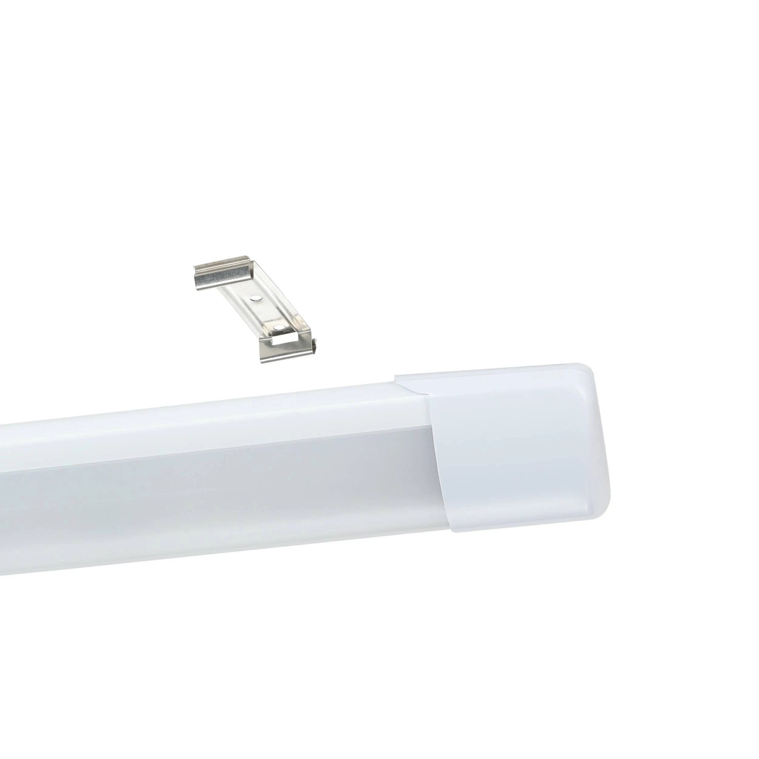 Weiße Eglo LED Unterbauleuchte Expert Sicciarotta, 60 cm, mit Befestigungsclip.