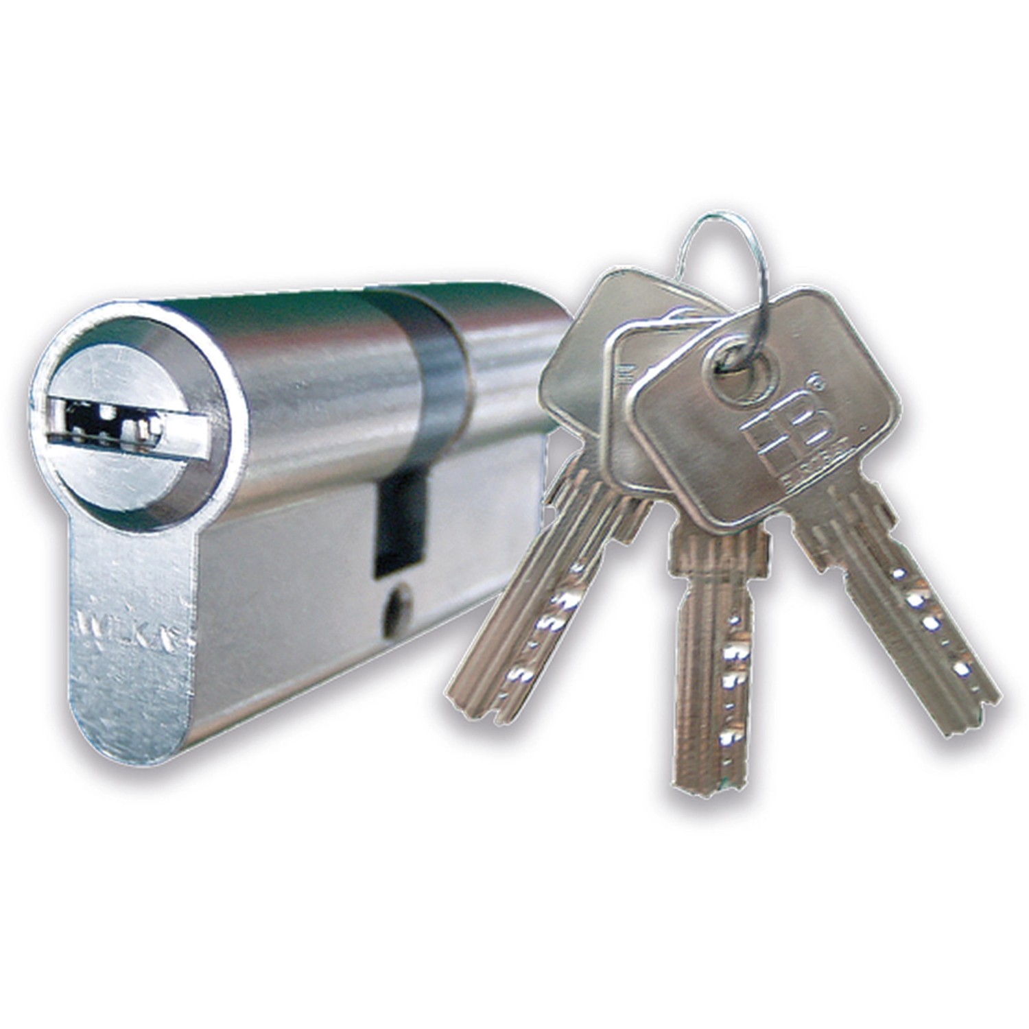 Profilzylinder mit drei Schlüsseln für Sicherheitshaustüren.