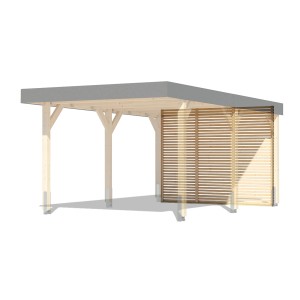 Karibu Rückwand für Leimholz Einzel-Carport Naturbelassen 212 x 288 x 1,8 cm