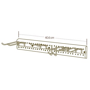 Lifetime Werkzeughalteleiste anthrazit für Gerätehaus, mit Haken zur Werkzeugaufhängung.
