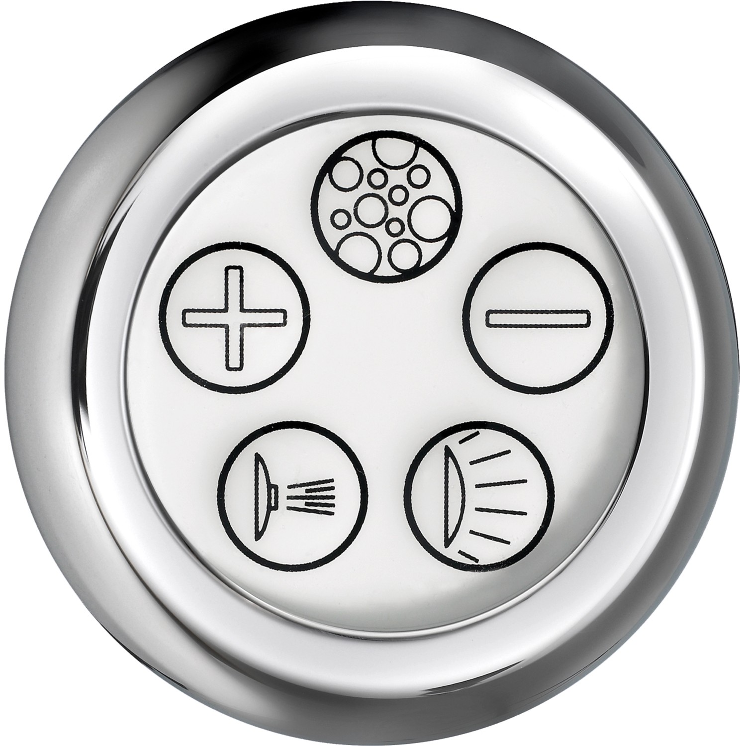 Nahaufnahme der Bedienelemente des Ottofond Whirlpool Rosa Exklusiv.