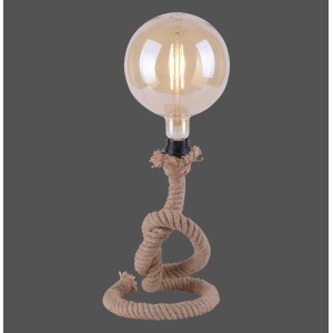 Just Light Tischleuchte Rope, H 33cm, mit Tau umwickelt. Rustikale Design-Tischlampe.