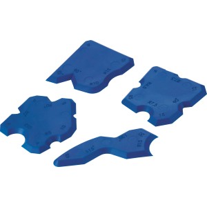LUX Fugenglätter Comfort Set, 4 blaue Gummiwerkzeuge für Fliesenleger- und Maurerarbeiten.