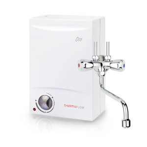 Thermoflow Obertischspeicher 5L mit Armatur: Kompaktes Warmwasserspeicher-Set für Spüle oder Waschbecken.