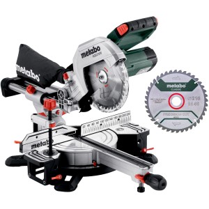 Metabo Kappsäge KGS 216 M Set mit Zugfunktion und Sägeblatt. Ideal zum Sägen von Holz.
