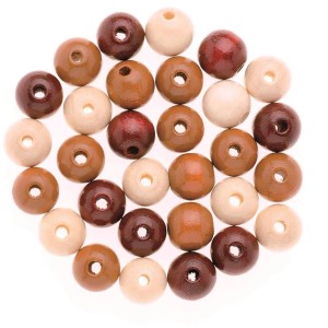 Holzperle Ø 10 mm, 47 Stück Braun-Mix FSC®