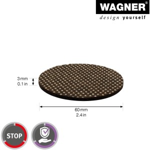 Wagner Anti-Rutsch Pad, Filz-PVC, braun-beige, Ø 60 mm, für sicheren Halt von Möbeln.