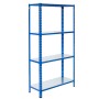 Blaues Ar Shelving Steckregal mit 4 verzinkten Böden, ideal für Lager und Werkstatt.