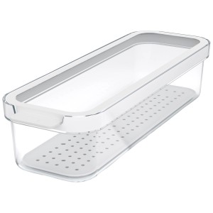 Rotho Kühlschrankorganizer Cauma 1,15 l, weiß, mit transparentem Behälter und Deckel.