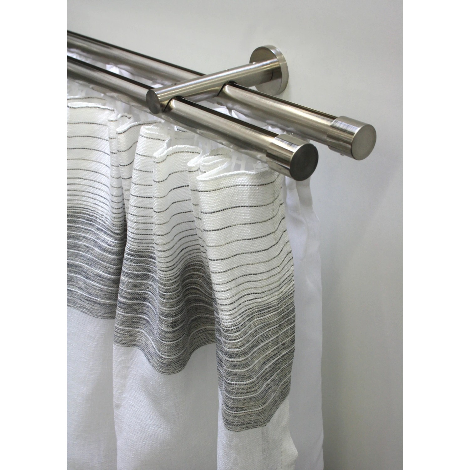 Gardinia Gardinenstangen-Set Isa 2-läufig Innenlauf II Ø 20 mm 220 cm Edelstahl kaufen bei OBI