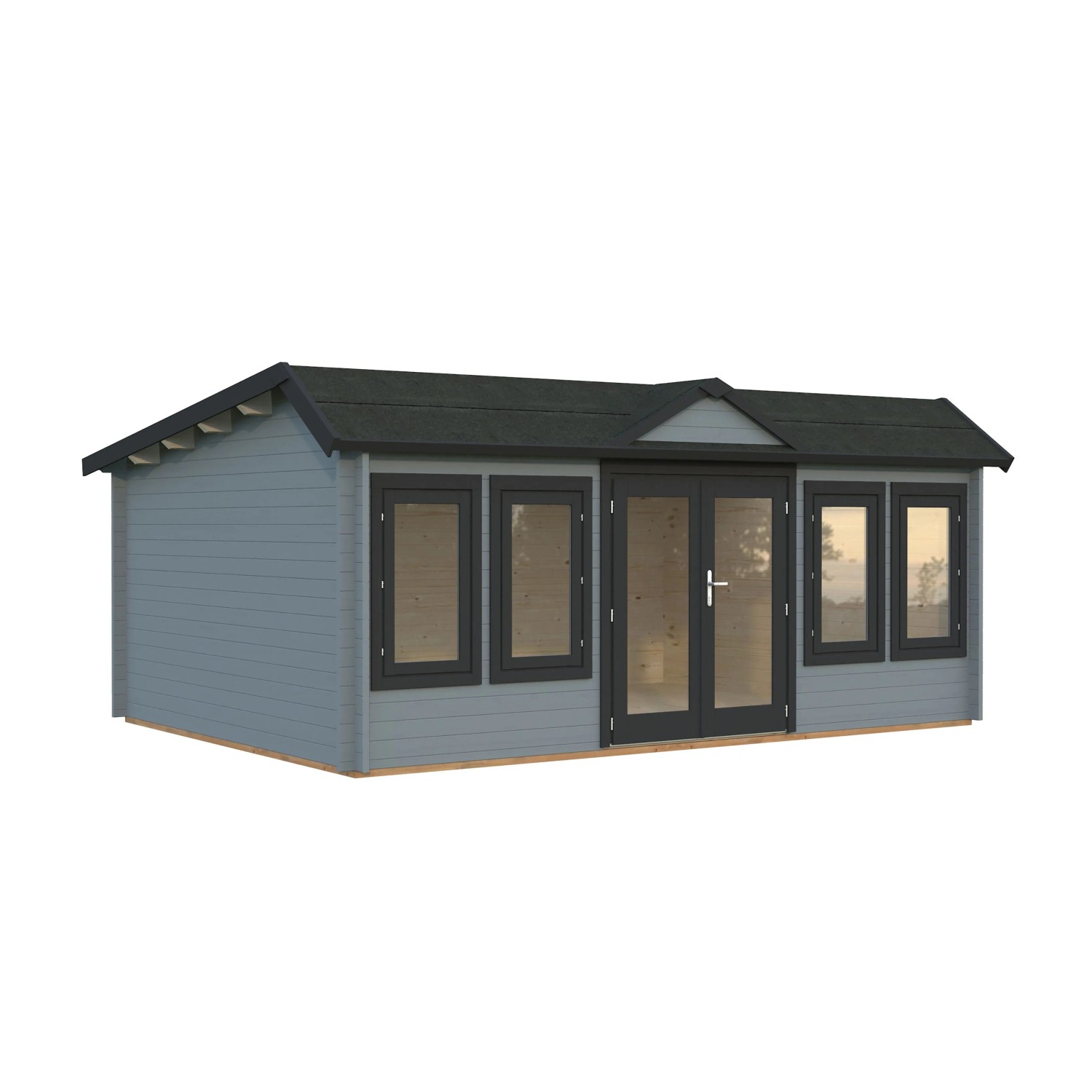 Palmako Gartenhaus Claudia Pent 530 x 380 cm Lackiert Hellgrau-Anthrazit FSC®_2