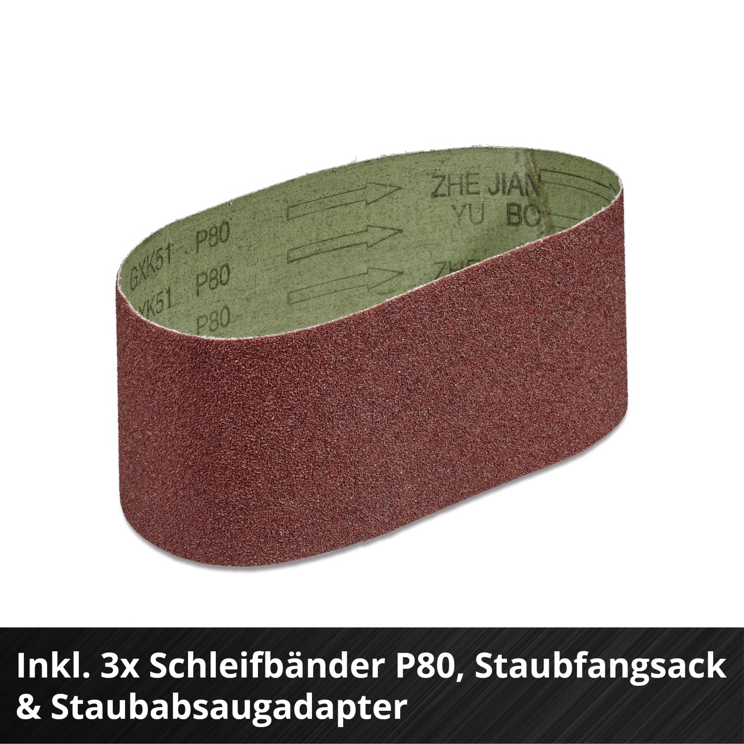 Schleifband P80 für Einhell Akku-Bandschleifer TP-BS 18/457 Li BL, Zubehör für Schleifmaschinen.
