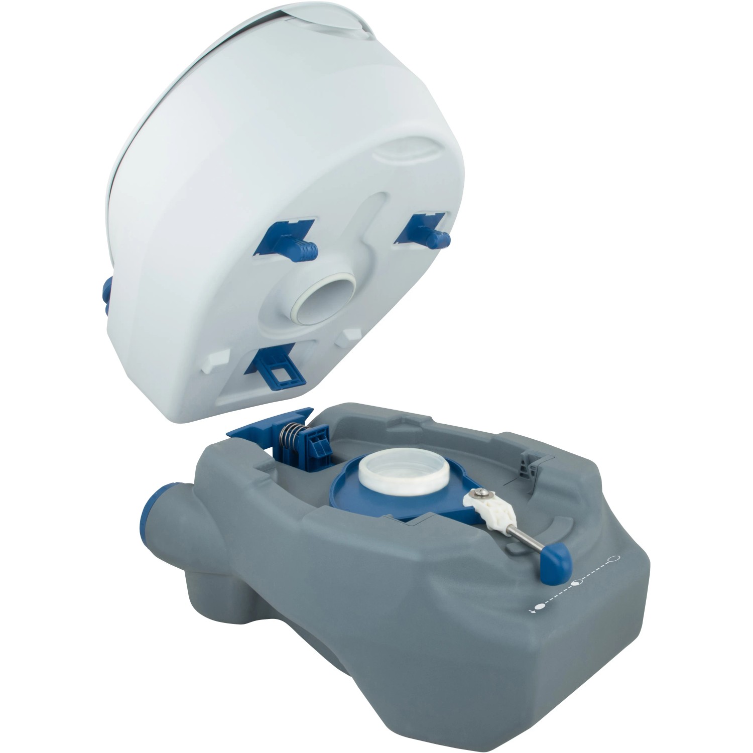 Mobile Campingtoilette, 20 l, antimikrobiell, mit Frisch- und Abwassertank. Ideal für unterwegs.