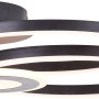 Moderne, schwarze LED-Deckenleuchte Bray, 52x30 cm. Design mit Ringen und einstellbarer Lichtfarbe.