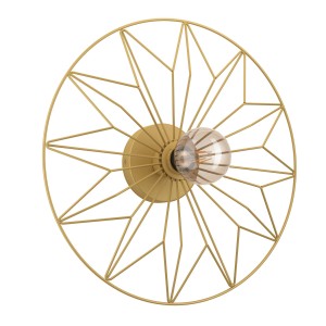 Goldene Eglo Wandleuchte Castanuelo mit filigranem Drahtdesign und E27 Leuchtmittel.