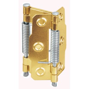 Hettich Pendeltürbeschlag, 2 Stück, Stahl vermessingt, für Möbel und Türen.