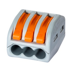 Wago Hebelklemme, 3-polig, für Leiter von 0,08-4 mm², 10er-Pack.