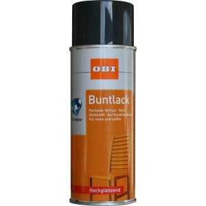 OBI Buntlack Spray RAL 7016 Anthrazit, hochglänzend, 400ml Dose.