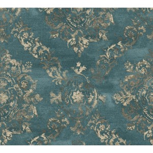 A.S. Création Vliestapete mit Barock Ornament in Grün und Blau für ein Vintage Flair.