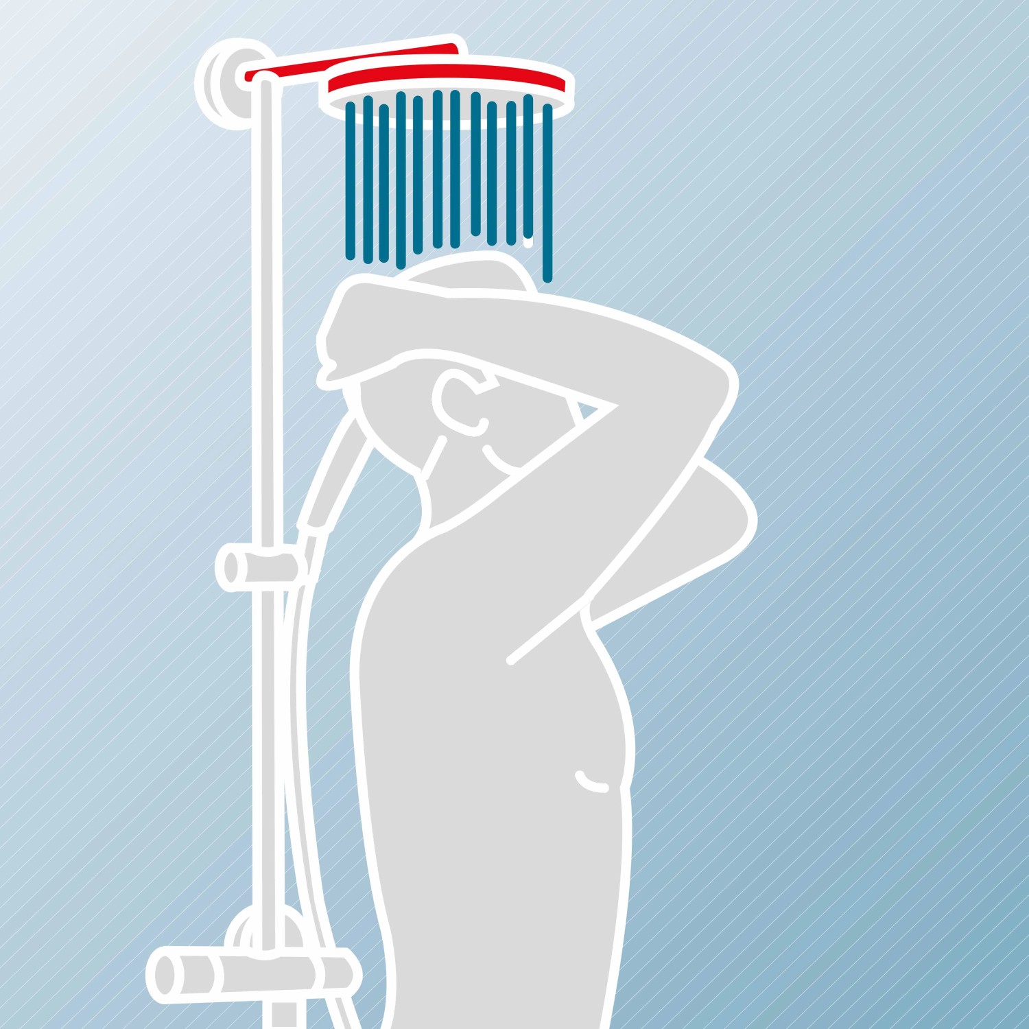 Schulte Duschsystem DuschMaster Rain Classic in Kupferoptik unter der Dusche.