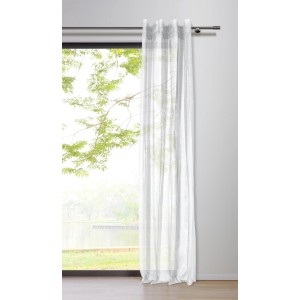 Mydeco Schlaufenschal Soft Weiß, 245x135 cm, halbtransparenter Fenstervorhang.