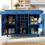 okwish Kücheninsel mit Speicherraum Multifunktion Küche 102x45x92cm Blau_3