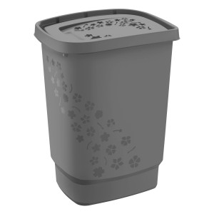 Rotho Wäschesammler Flowers 55 l Anthrazit