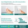 Emke LED Badezimmerspiegel: Steuerung per Touch- oder Wandschalter, automatische Abschaltung nach 3 Stunden zur Energieeinsparung.