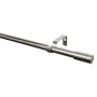Gardinia Gardinenstangen-Set Zylinder in Edelstahloptik, ausziehbar von 190-340 cm.