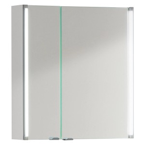 Fackelmann Spiegelschrank LED-Line, weiß, 61 cm breit, mit Softclose-Türen.