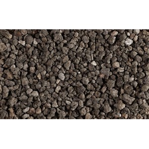 Nahaufnahme von Scherf Lavamulch Anthrazit, 8-25 mm Körnung, geeignet für Gartenwege und Steingärten.