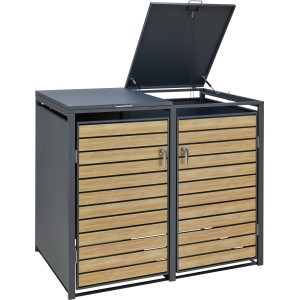 Mülltonnenbox 2er Metall 116 x 132 x 80 cm