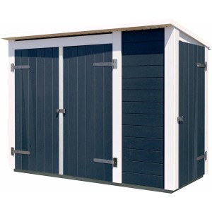Weka Gartenschrank Multibox mit Regalsystem, anthrazit-weiß, für Gartenutensilien und Werkzeuge.