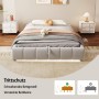okwish Polsterbett 140x200cm mit LED Beleuchtung und Stauraum Beige ohne Matratze_3
