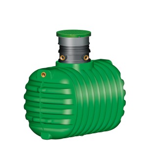 Grüne Garantia Abwasser-Sammelgrube Cristall 2.650 l mit Domschacht und Deckel.