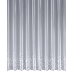 Weißer, transparenter Sehlbach Fertigstore Waterplant mit Blätterranken für Gardinenstange.