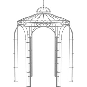 Eleo Pavillon Metall Siena, feuerverzinkt, 265 cm hoch, Ø 210 cm. Eleganter Rosenpavillon für den Garten.